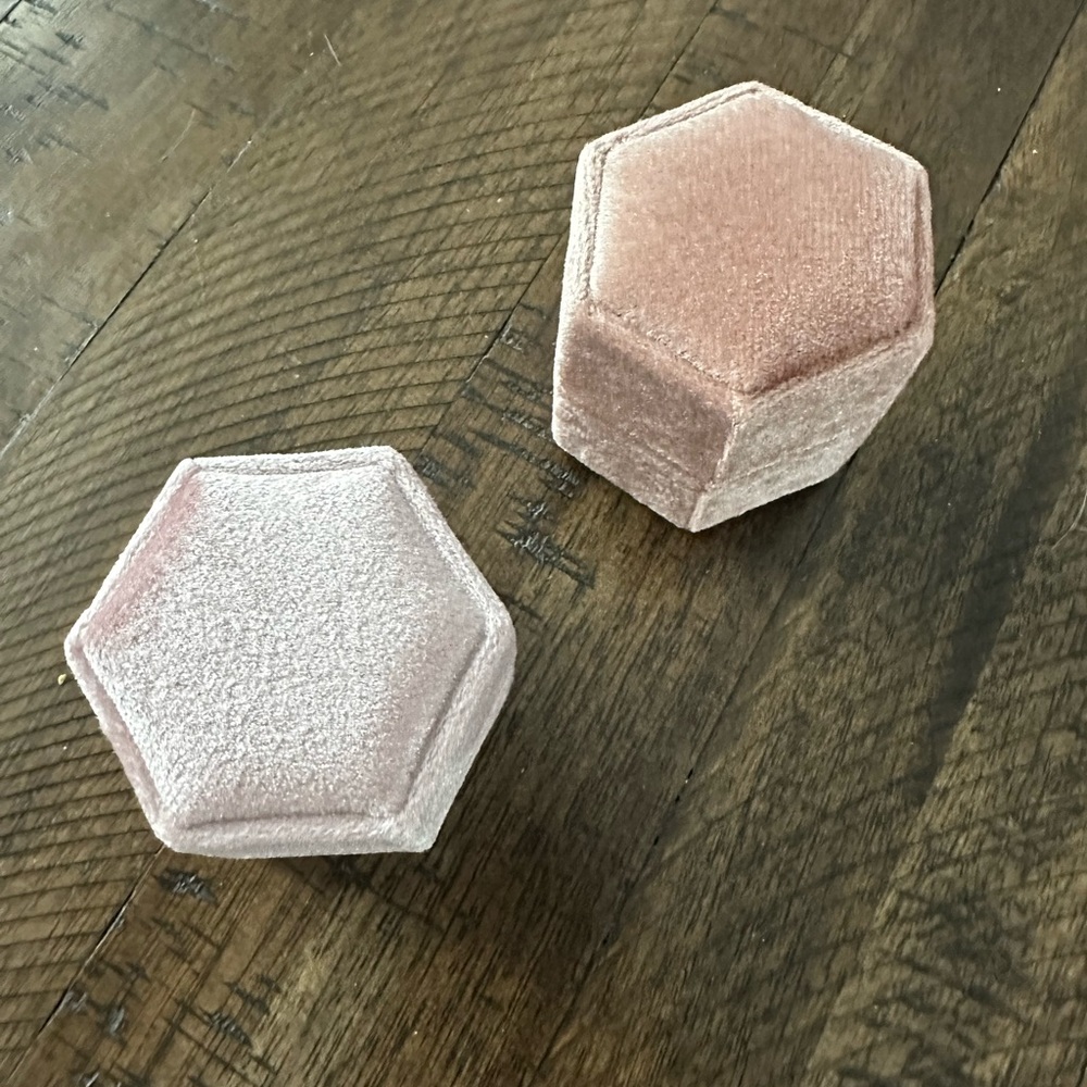 Velvet pink wedding ring boxes (2)